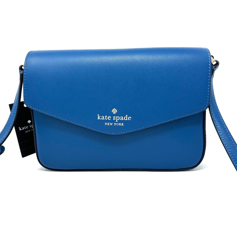 Kate Spade Sadie Envelope Crossbody Purse in Sapphire Ice Blue Leather k7378